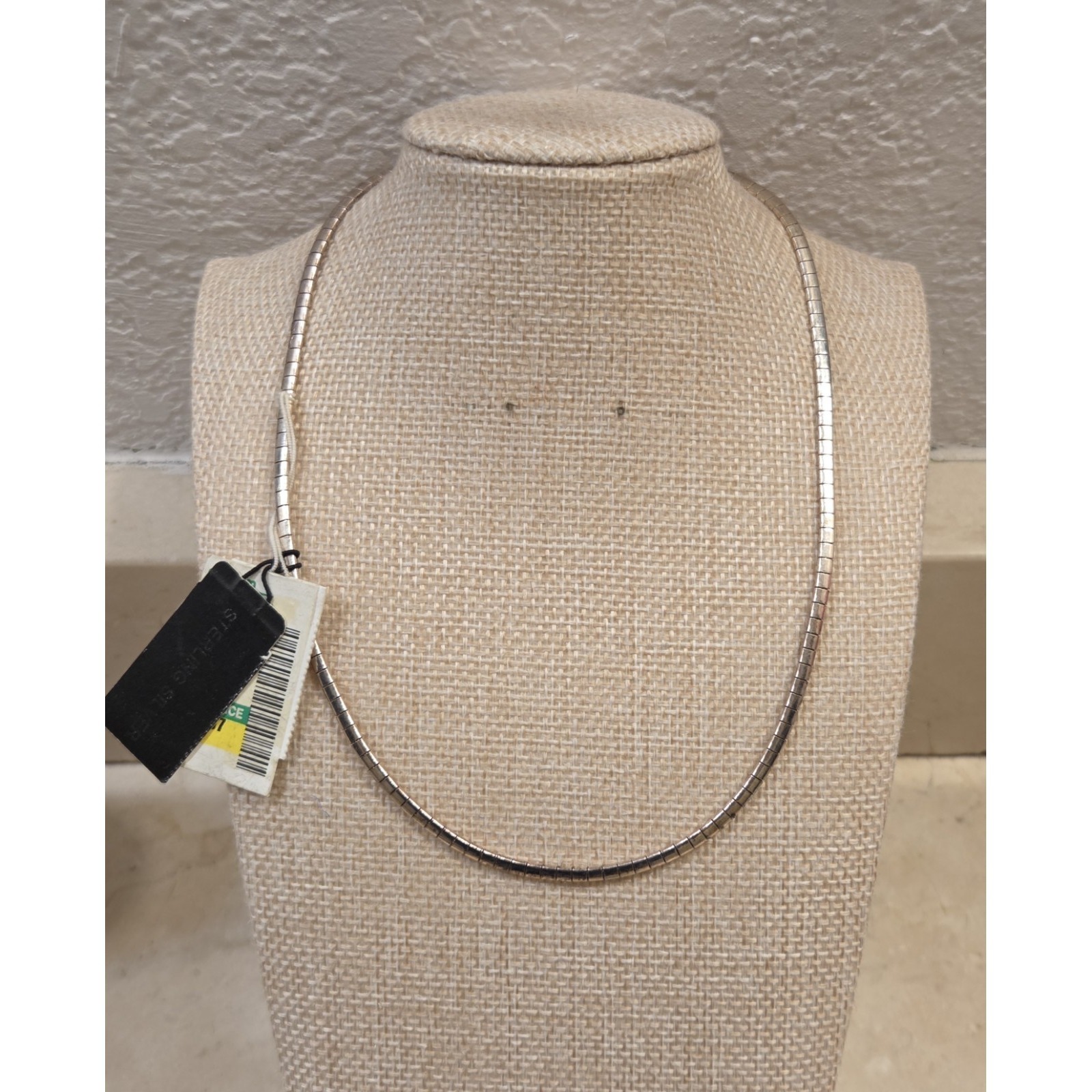Vintage Sterling Silver Italian Omega 16 Necklace Nwt
